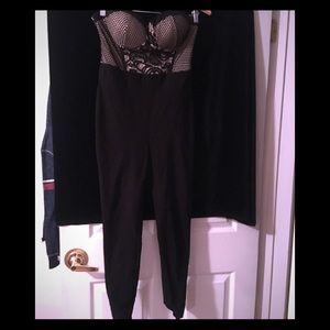 Strapless/BustierBra Black Jumpsuit-Material Girl